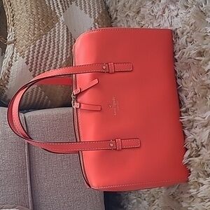 Kate Spade coral double handle satchel